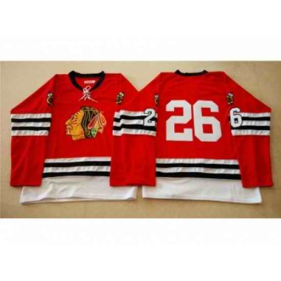 NHL Mitchell And Ness 1960-61 Chicago Blackhawks #26 Noname red Throwback jerseys